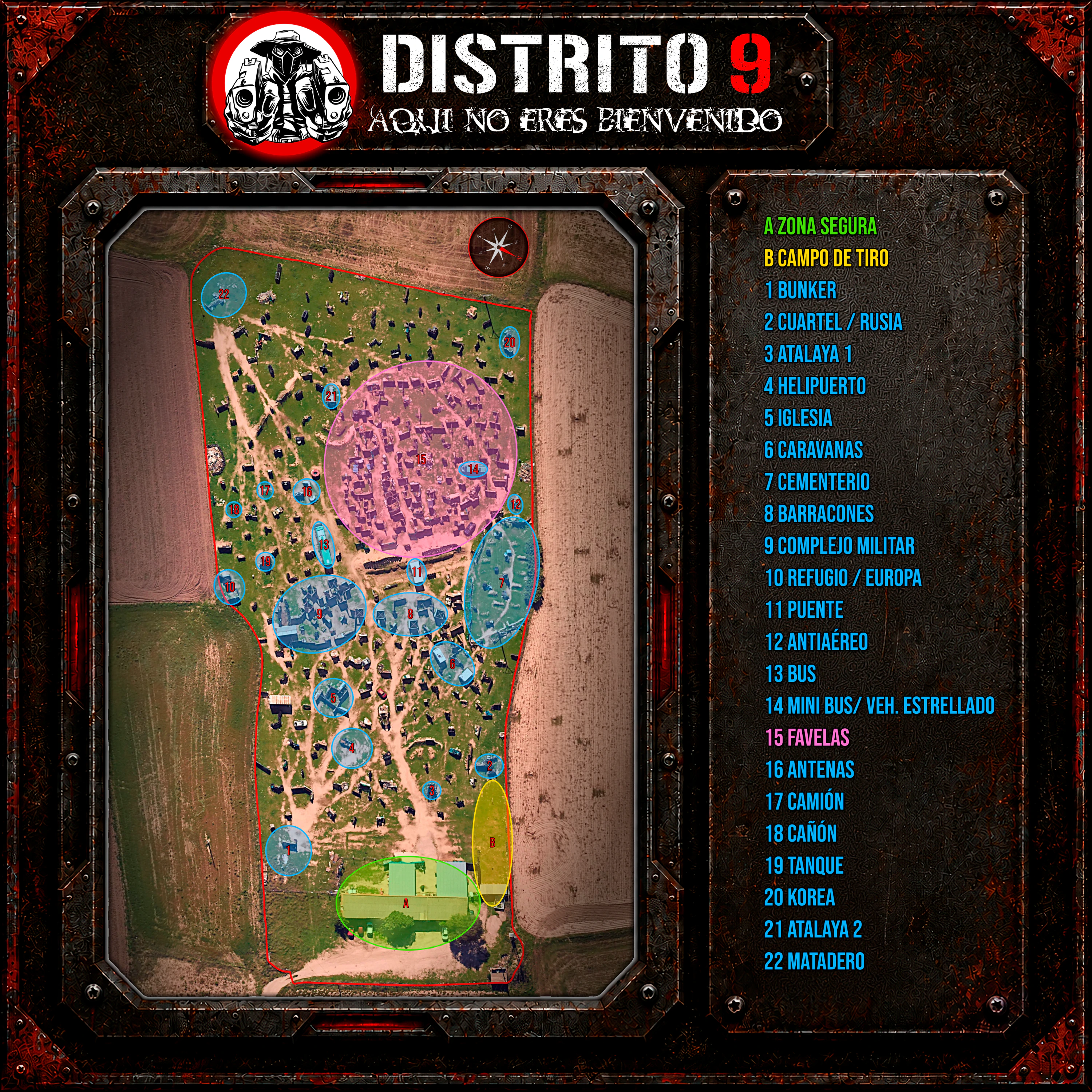 Mapa ampliado del campo Distrito 9